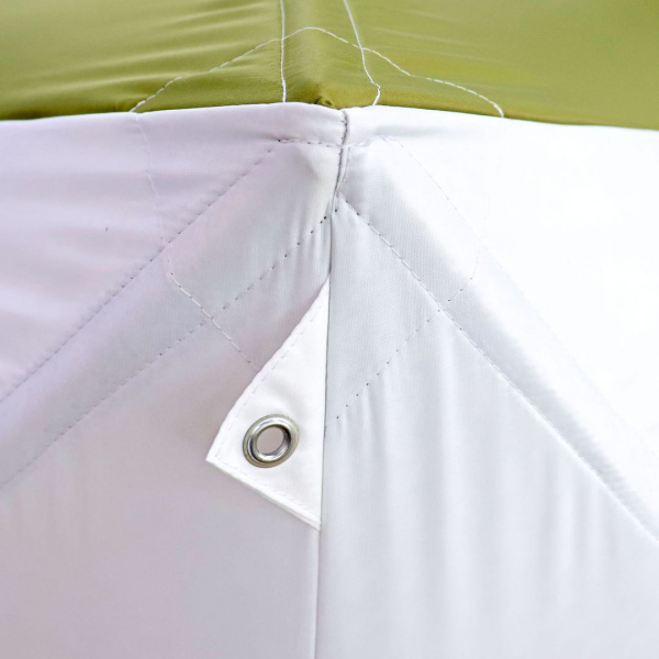 Палатка зимняя куб СЛЕДОПЫТ Premium 1,8х1,8 м, 3-х местная, 3 слоя, цв. белый/олива